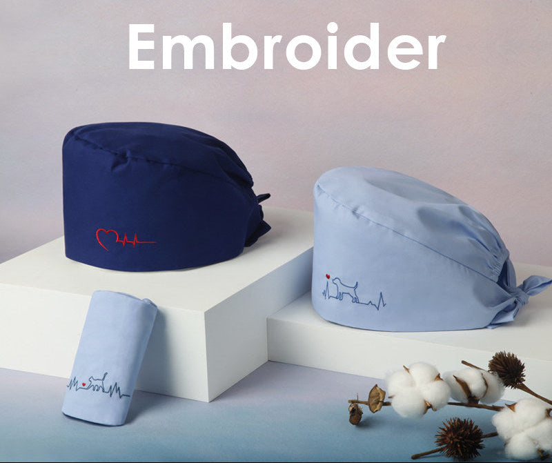 Cotton Gourd Hat Men and Women Work Hat Nurse Hat Pet Dental Clinic Head Cap Solid Color Hat Can Be Customized