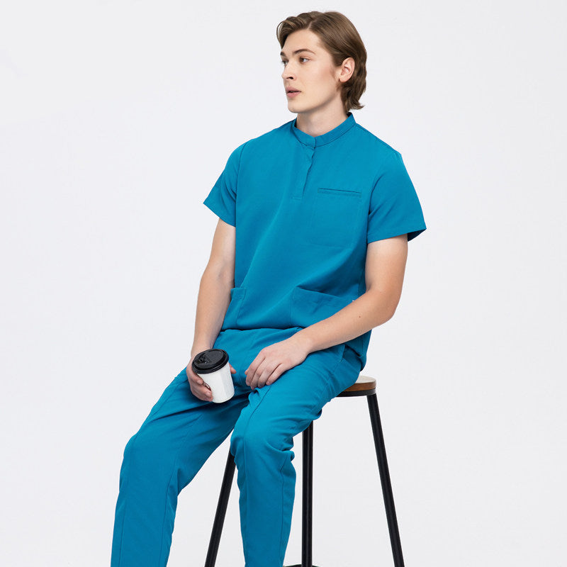 New product cool and breathable hand wash suit doctor nurse brush suit round neck oral surgical suit