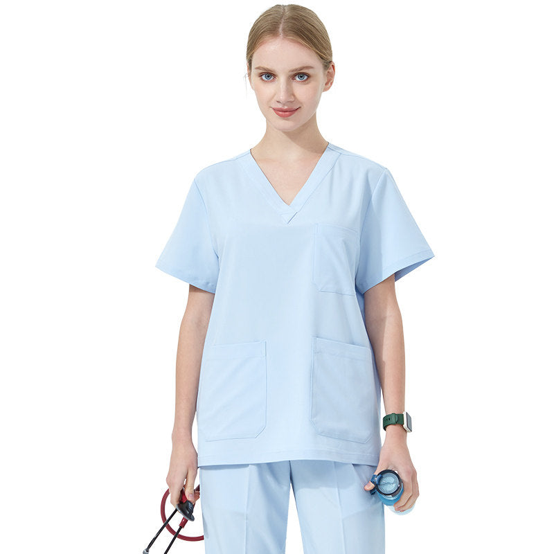 Quick-drying hand washing coat, women's short-sleeved surgical gown, operating room work clothes, elastic doctor's brush handsuit, long-sleeved men