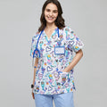 Clothes printed pet doctor nurse work uniform brush hand clothes men's and women's little nurses