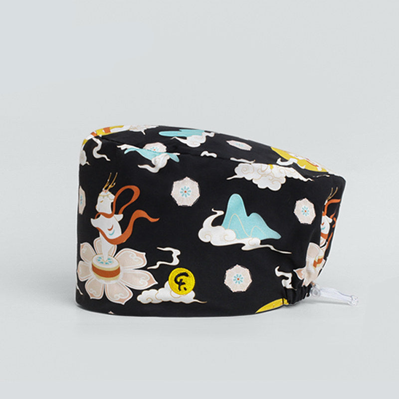 Turban, turban, hood, doctor, nurse, work hat, beanie, cotton, spring and summer, men and women, Dunhuang