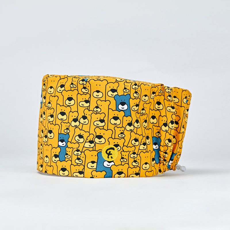 Doctor Nurse Cartoon Print Casual Beanie Surgical Cap Men & Women Summer Bear Haunt