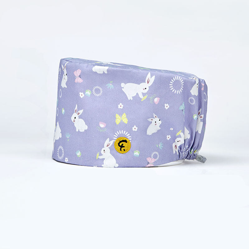 Nurse Beanie Elastic Cap Doctor Work Cap Printed Surgical Oral Head Cap Cotton Breathable for Men and Women