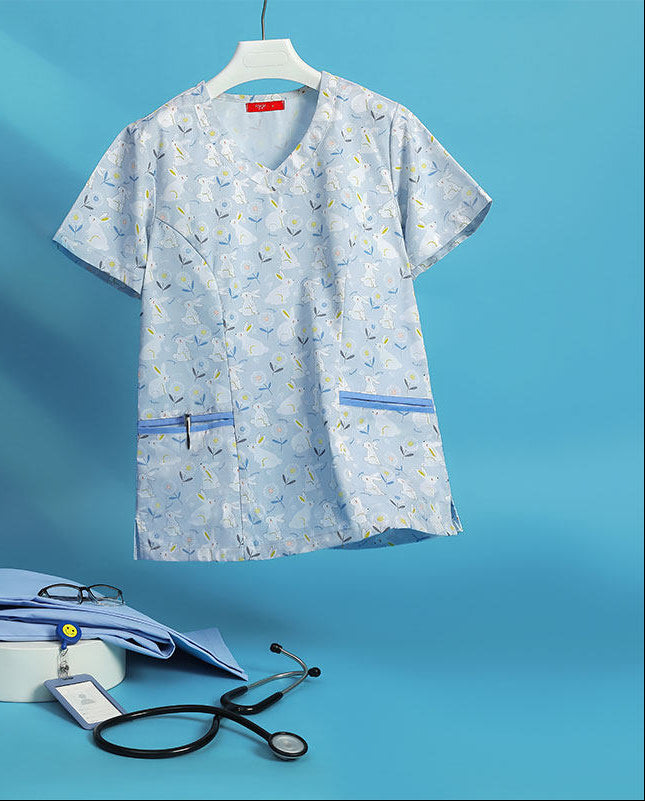 Printed Medical Scrub Set –  Workwear for Doctors, Nurses & Pet Care Professionals