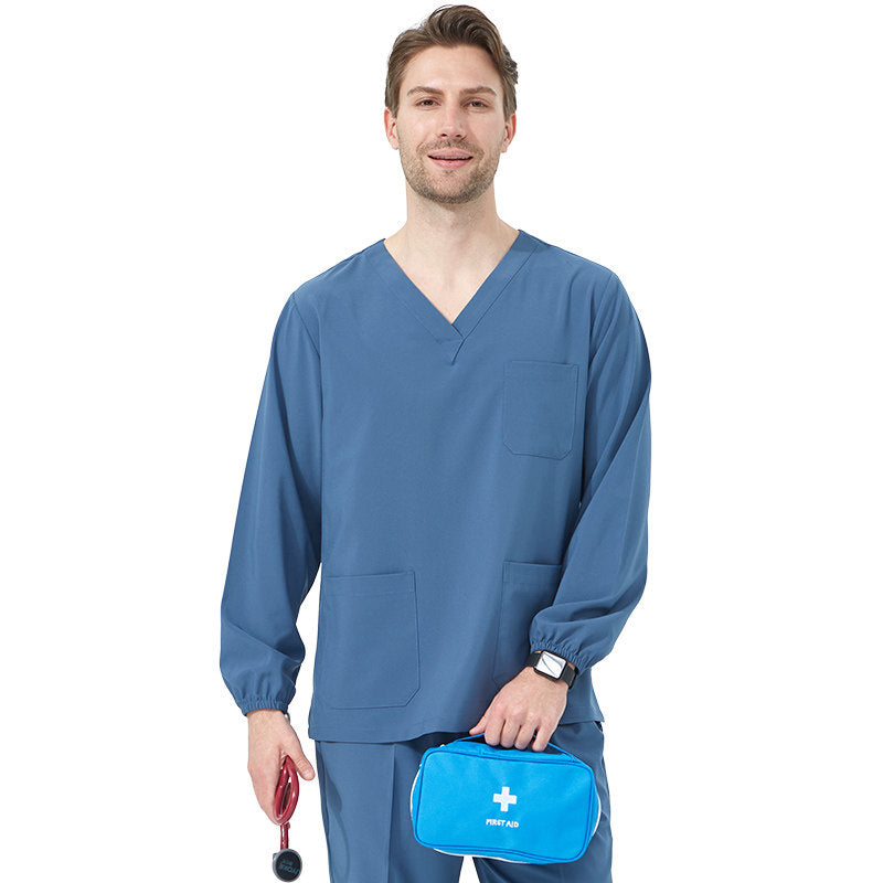 Quick-drying hand washing coat, women's short-sleeved surgical gown, operating room work clothes, elastic doctor's brush handsuit, long-sleeved men