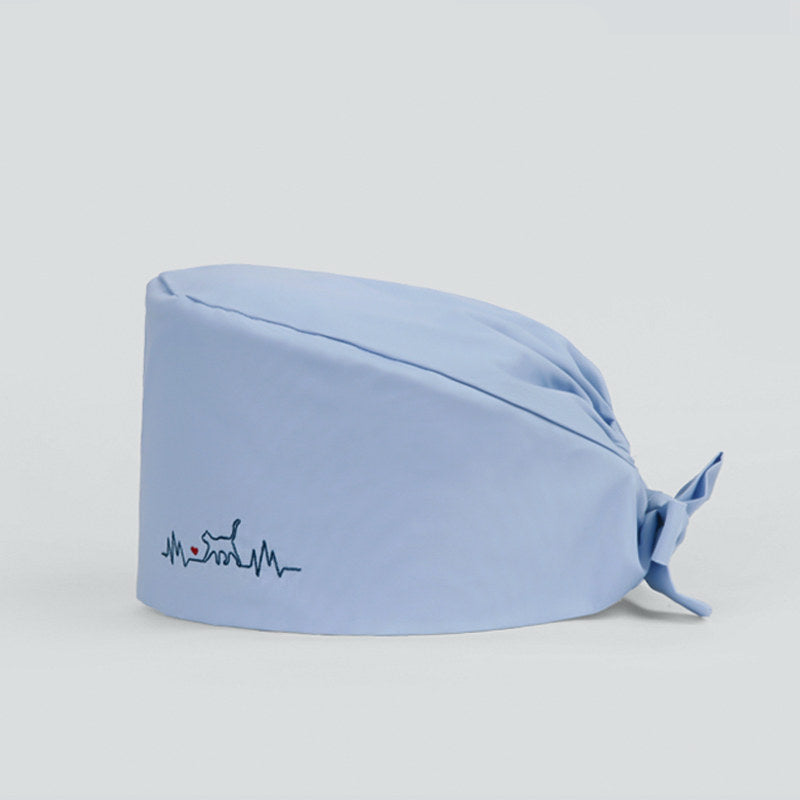 Cotton Gourd Hat Men and Women Work Hat Nurse Hat Pet Dental Clinic Head Cap Solid Color Hat Can Be Customized