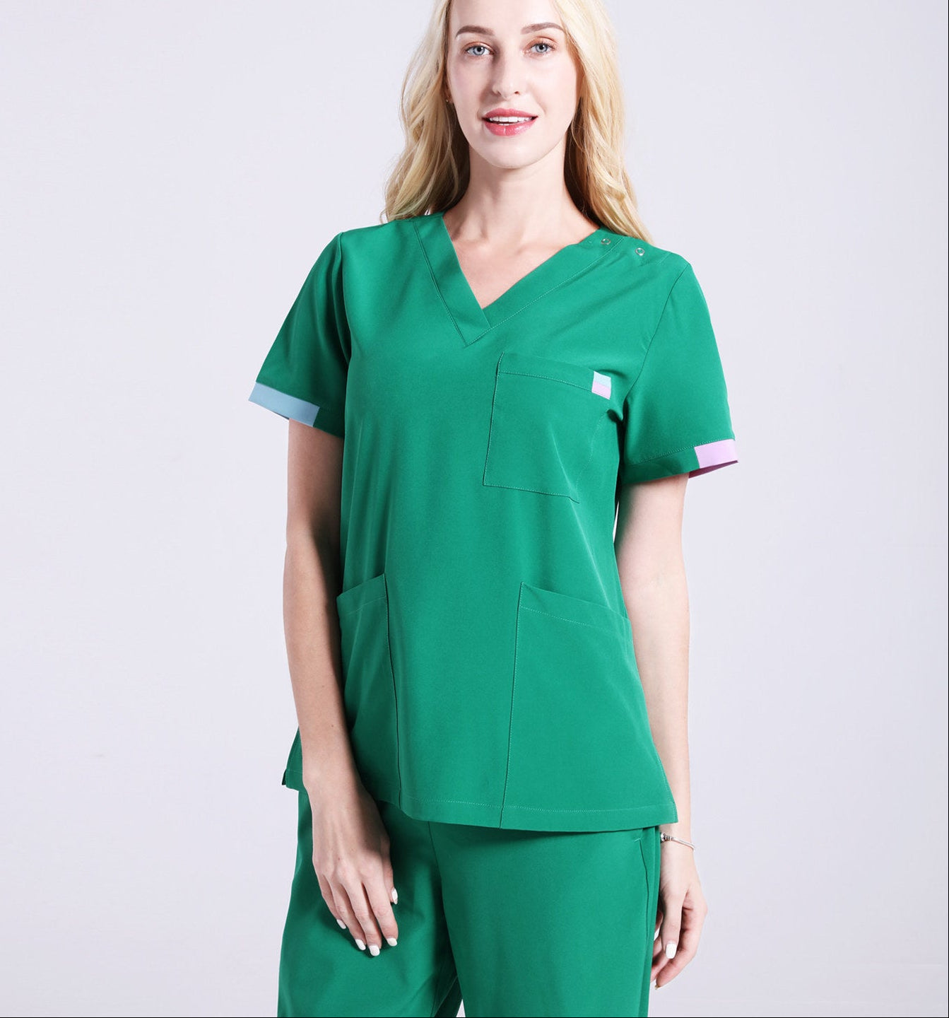 Uniform Unisex Stretch Quick Dry Stomatology Short Sleeve Hand Wash ZaqZeq Medical Care Professional Set