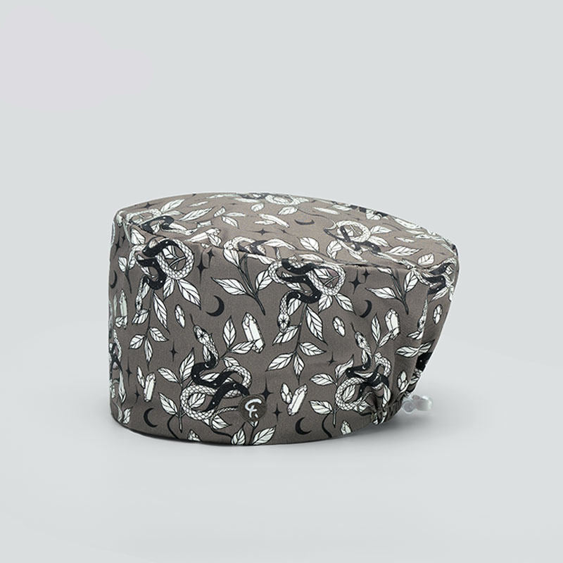 Nurse Beanie Elastic Cap Doctor Work Cap Printed Surgical Oral Head Cap Cotton Breathable for Men and Women