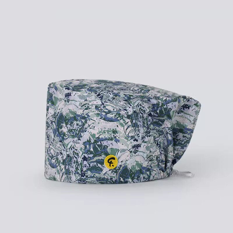 Nurse Beanie Elastic Cap Doctor Work Cap Printed Surgical Oral Head Cap Cotton Breathable for Men and Women