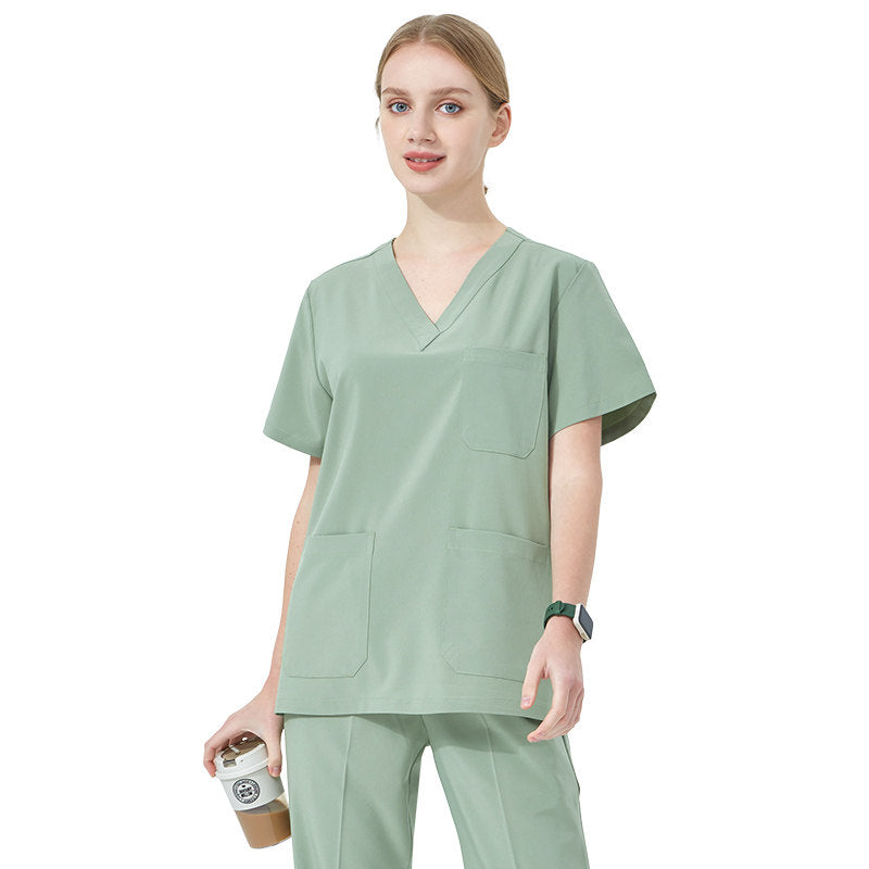 Quick-drying hand washing coat, women's short-sleeved surgical gown, operating room work clothes, elastic doctor's brush handsuit, long-sleeved men