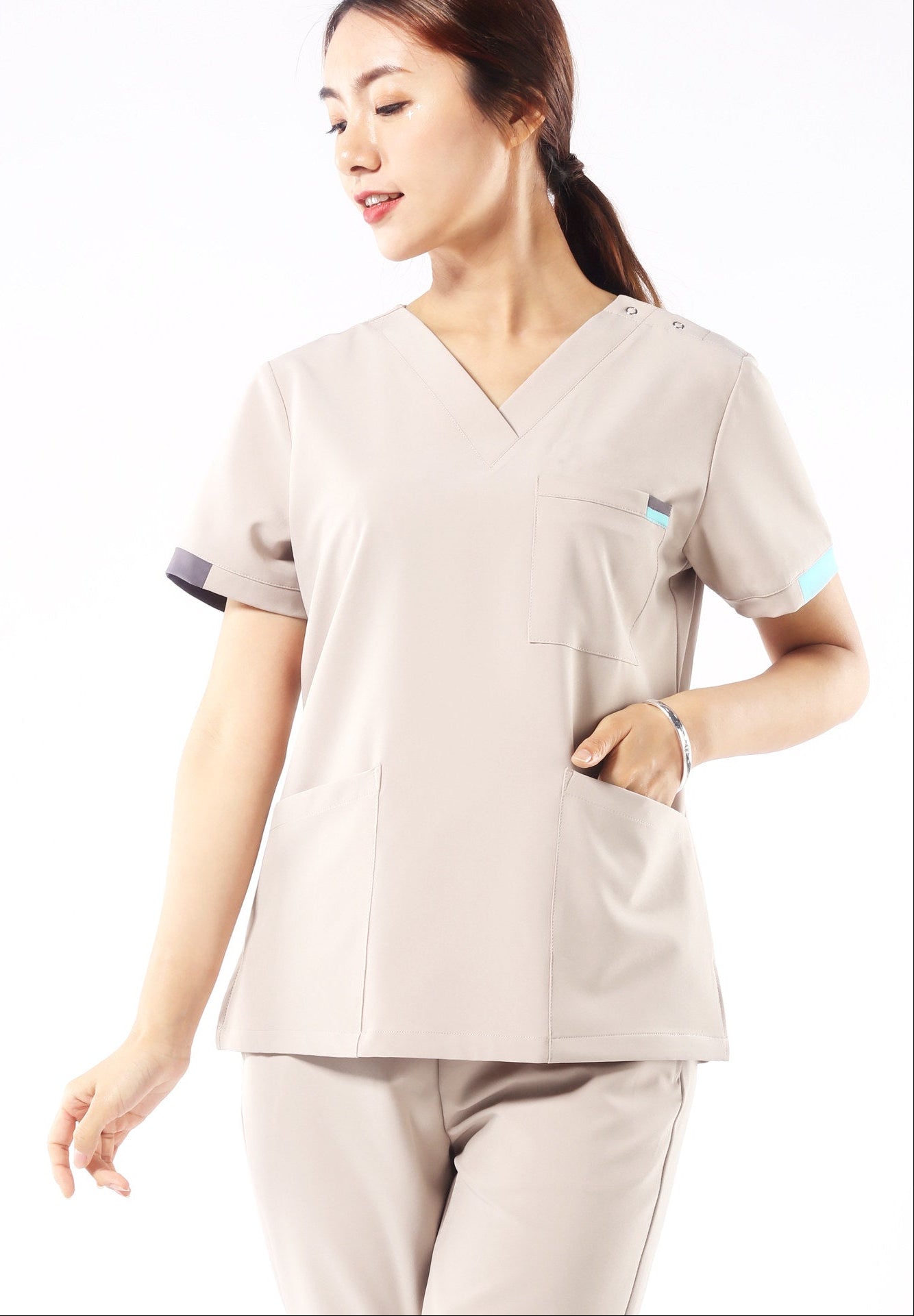 Uniform Unisex Stretch Quick Dry Stomatology Short Sleeve Hand Wash ZaqZeq Medical Care Professional Set