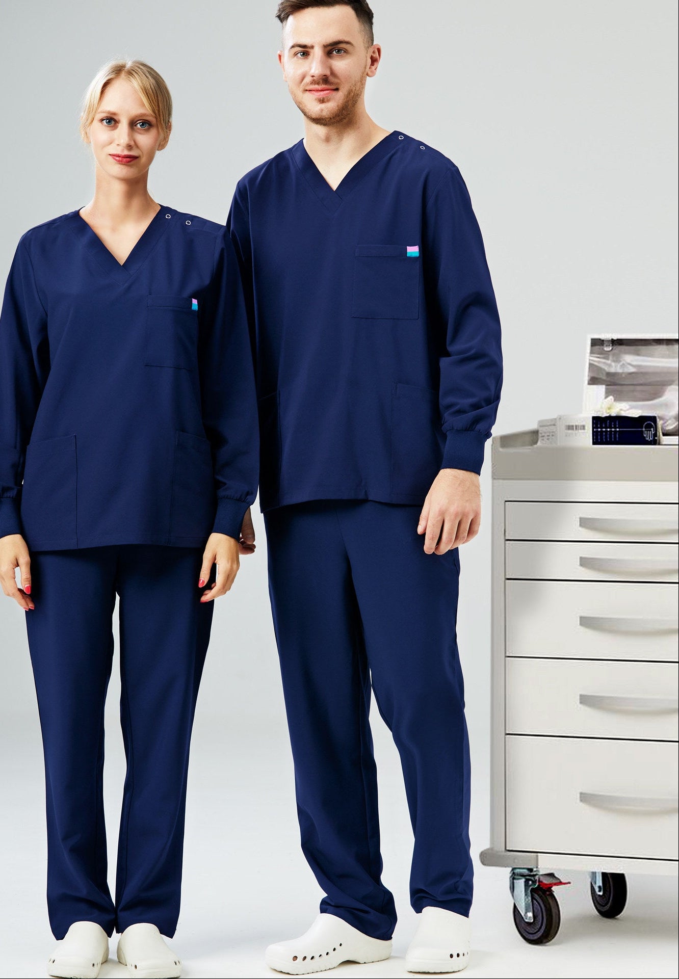 Uniform Unisex Stretch Quick Dry Stomatology Short Sleeve Hand Wash ZaqZeq Medical Care Professional Set