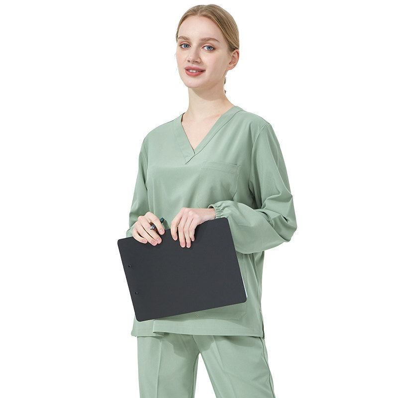 Quick-drying hand washing coat, women's short-sleeved surgical gown, operating room work clothes, elastic doctor's brush handsuit, long-sleeved men