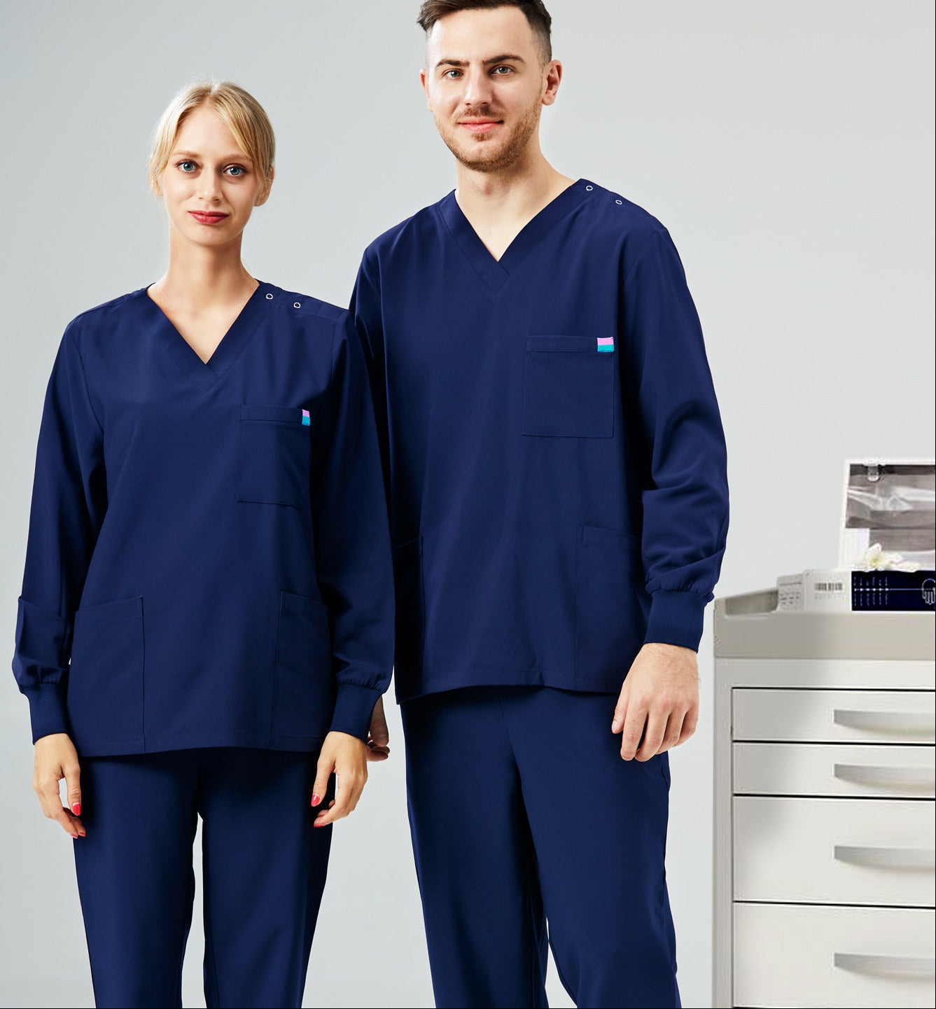 Uniform Unisex Stretch Quick Dry Stomatology Short Sleeve Hand Wash ZaqZeq Medical Care Professional Set