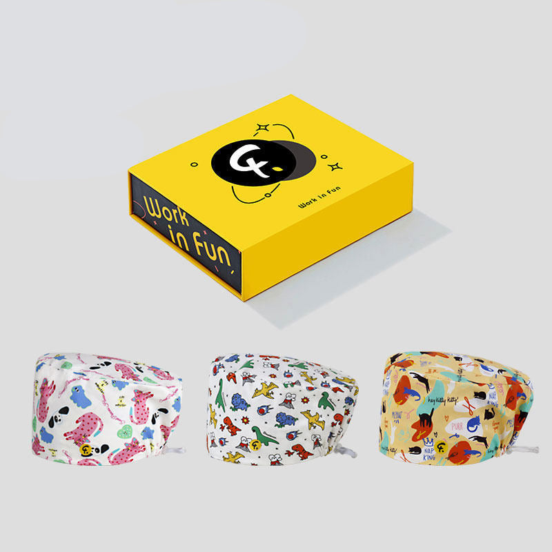 Beanie Doctor Nurse Print Surgical Cap Work Cap Dopamine Collection Men's and Women's Spring Summer