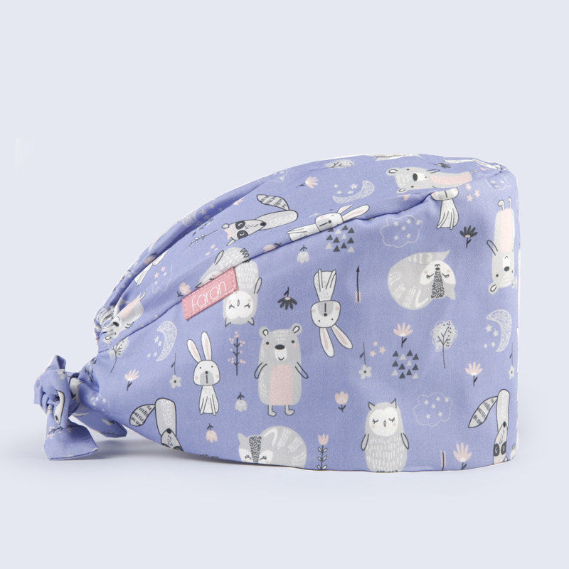 Printed Cap Pet Home Oral Dental Work Cap Pharmacy Beauty Salon Hulu Cap Men's and Women's Summer