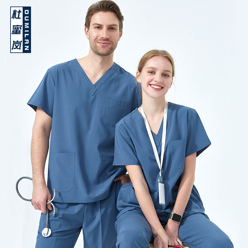 Quick-drying hand washing coat, women's short-sleeved surgical gown, operating room work clothes, elastic doctor's brush handsuit, long-sleeved men