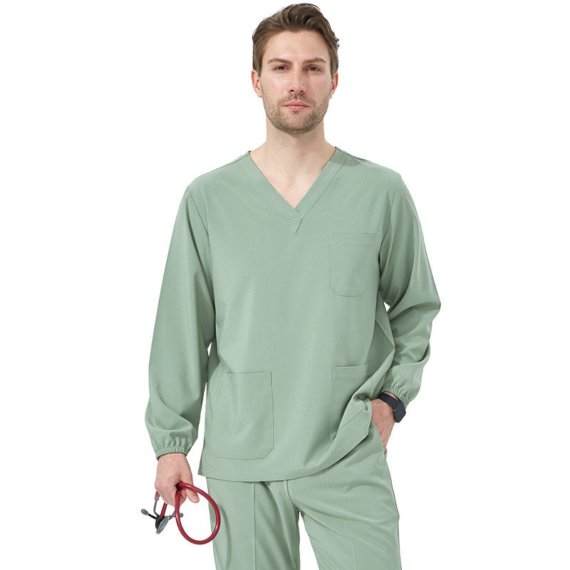 Quick-drying hand washing coat, women's short-sleeved surgical gown, operating room work clothes, elastic doctor's brush handsuit, long-sleeved men