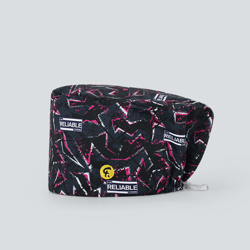 Nurse Beanie Elastic Cap Doctor Work Cap Printed Surgical Oral Head Cap Cotton Breathable for Men and Women