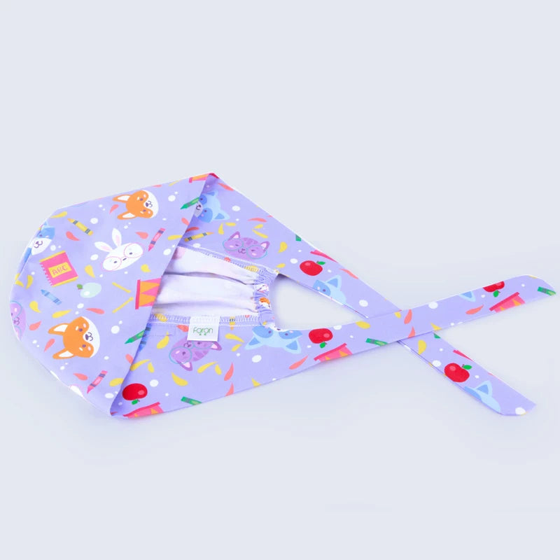 Faran Printed Hat Pet Hospital Grooming Work Hat Gourd Hat Women Cotton Oral Yard Hat Dust Hat Woman