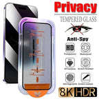 8K Oleophobic Coating Dust free Installation Privacy Screen Protector For iPhone Matte Glass