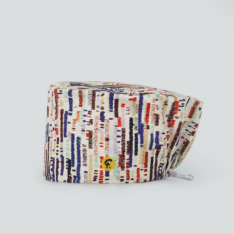 Nurse Beanie Elastic Cap Doctor Work Cap Printed Surgical Oral Head Cap Cotton Breathable for Men and Women