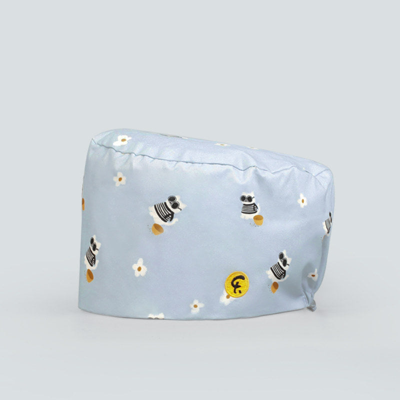 Cartoon print hat doctor nurse wrap turban beanie beanie cotton cool meow garden spring summer