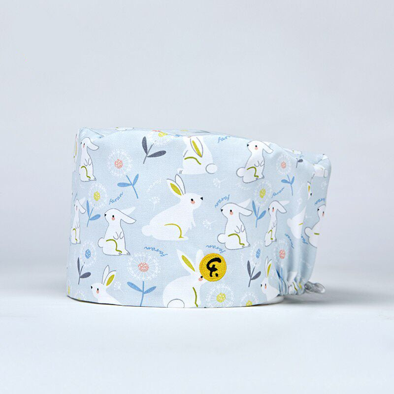 Nurse Beanie Elastic Cap Doctor Work Cap Printed Surgical Oral Head Cap Cotton Breathable for Men and Women